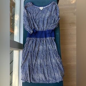 Maeve Blue and White Geometric Dress